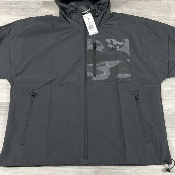 Adidas Originals Men's Small‎ Camo Full Zip Hooded Windbreaker Jacket II8154 NWT